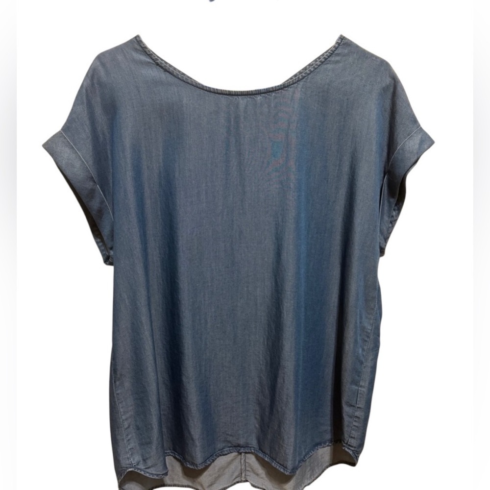 1250 Denim Cuff Sleeve Shirt Sz L